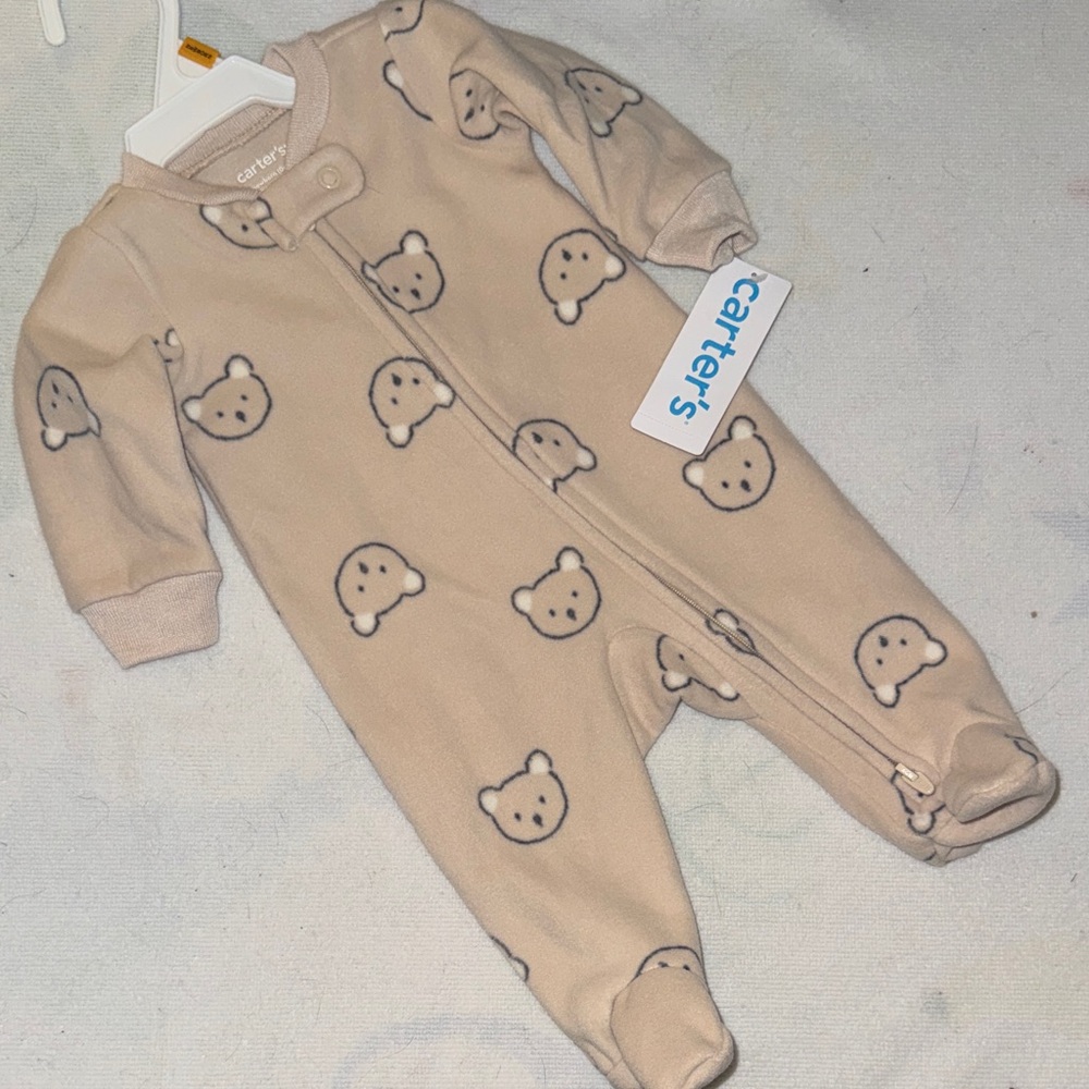 Carter's Beige Bear Pattern Footie